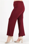 High Waist Plus Size Relaxed Fit Pants Burgundy - Pack of 6