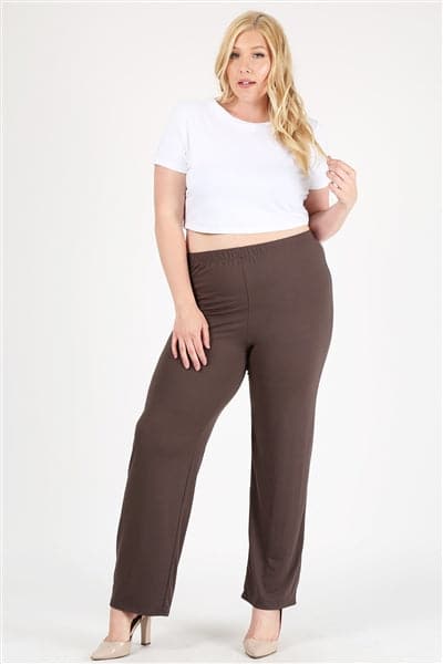 High Waist Plus Size Relaxed Fit Pants Charcoal - Pack of 6