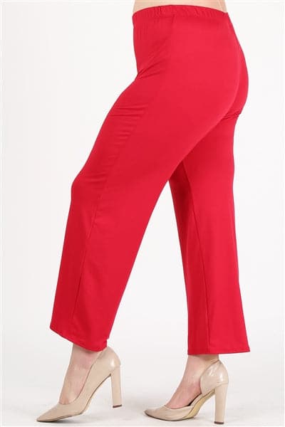 High Waist Plus Size Relaxed Fit Pants Crimson - Pack of 6