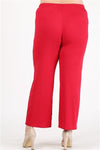 High Waist Plus Size Relaxed Fit Pants Crimson - Pack of 6