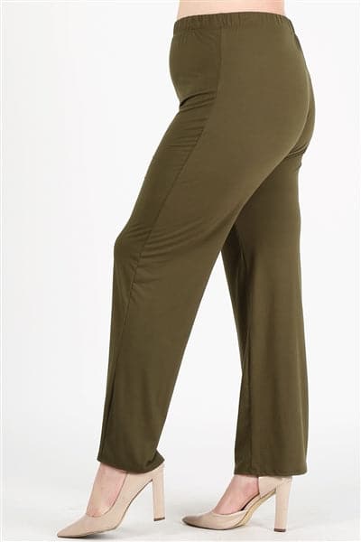 High Waist Plus Size Relaxed Fit Pants Olive - Pack of 6