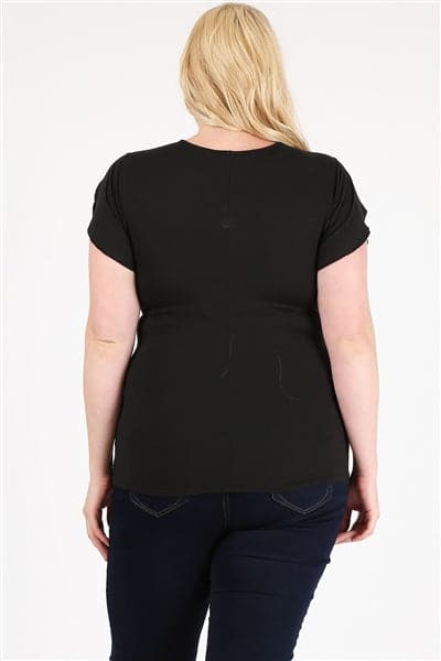 Plus Size Ruched Top Black - Pack of 6
