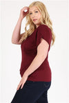 Plus Size Ruched Top Burgundy - Pack of 6