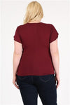 Plus Size Ruched Top Burgundy - Pack of 6