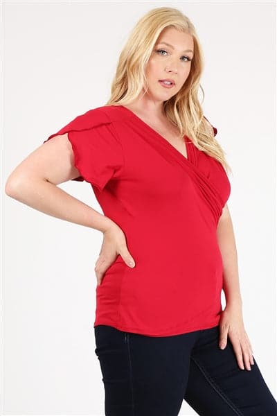 Plus Size Ruched Top Crimson - Pack of 6