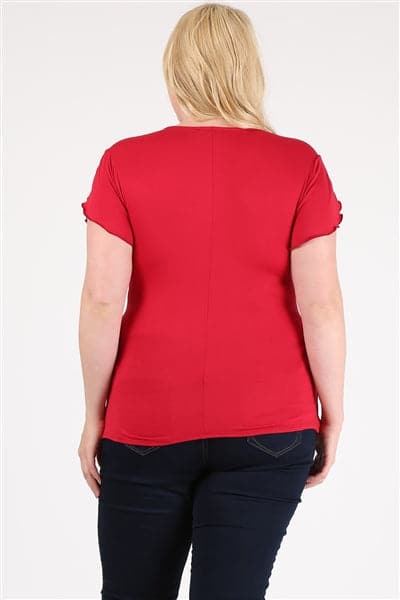 Plus Size Ruched Top Crimson - Pack of 6