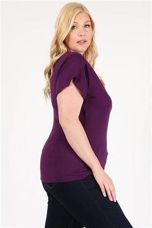 Plus Size Ruched Top Plum - Pack of 6