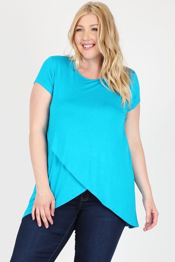 Plus Size Overlap Crossed Top Dark Jade - Pack of 6