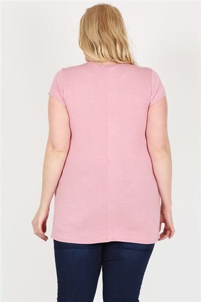 Plus Size Overlap Crossed Top Dark Pink - Pack of 6