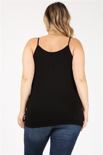 Plus Size Knit Twist Knot Tank Black - Pack of 6