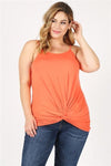 Plus Size Knit Twist Knot Tank Carrot - Pack of 6