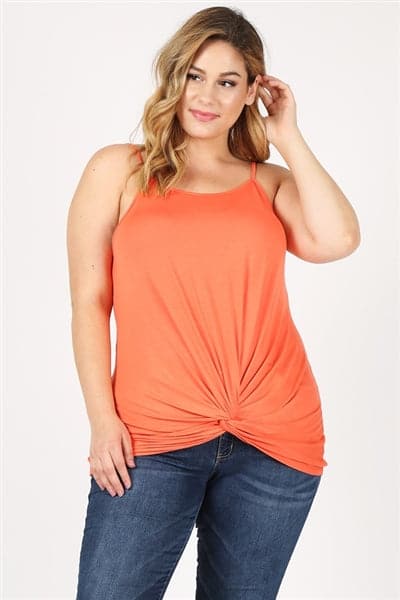 Plus Size Overlap Crossed Top Orange - Pack of 6