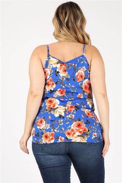 Plus Size Knit Twist Knot printed Tank Royal Orange - Pack of 6