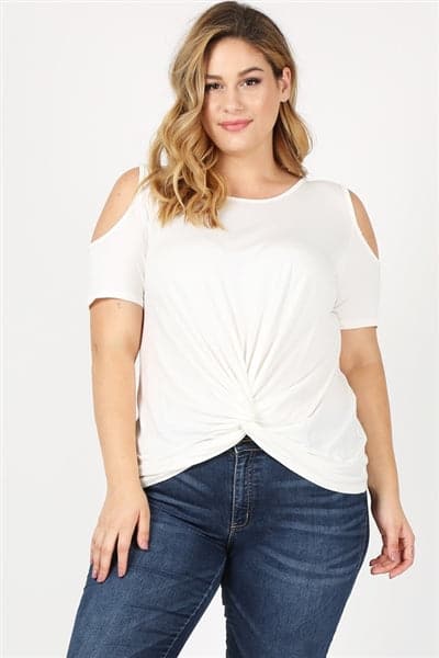 Plus Size Knit Twist Knot Top Ivory - Pack of 6