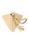 Rose Gold Pyramid Shape Tassel Wristlet Leather Bag - Pack of 6