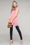 Cap Sleeve Solid Hue Tunic Mauve - Pack of 6