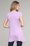 Cap Sleeve Solid Hue Tunic Violet  - Pack of 6