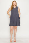 Plus Size Solid tank tunic Dress Charcoal - Pack of 6