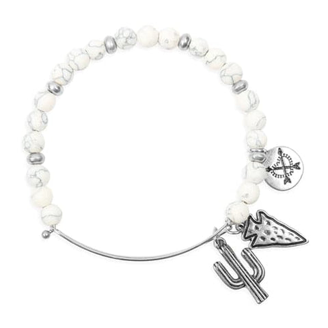Cross With Rondelle Beads Stretch Bracelet Champagne - Pack of 6