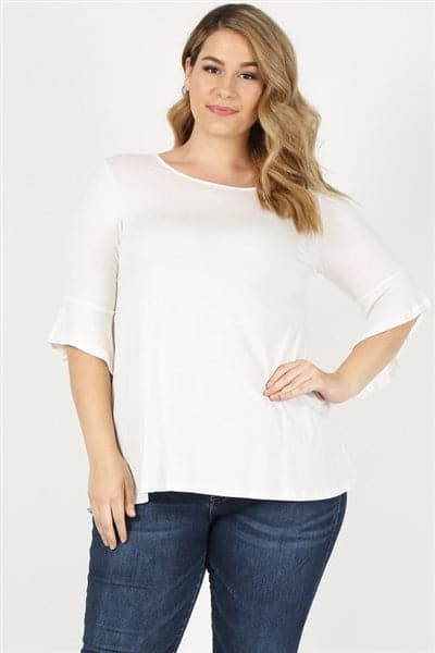 Plus Size 3/4 Sleeve Top Ivory - Pack of 6