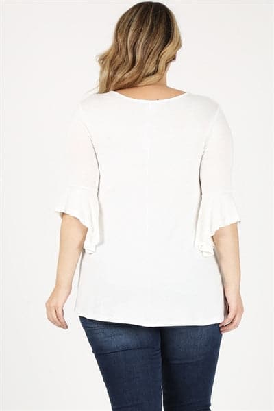 Plus Size 3/4 Sleeve Top Ivory - Pack of 6