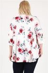 Plus Size Open Front Floral Pring Cardigan Ivory -  Pack of 6