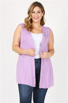 Plus Size Cardigan Sweater Vest Violet - Pack of 6