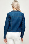 Classic Vintage Wash Women Denim Jackets Dark Blue - Pack of 6