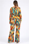 Multi-print Long Sleeve Open Shoulder Suits - Pack of 3