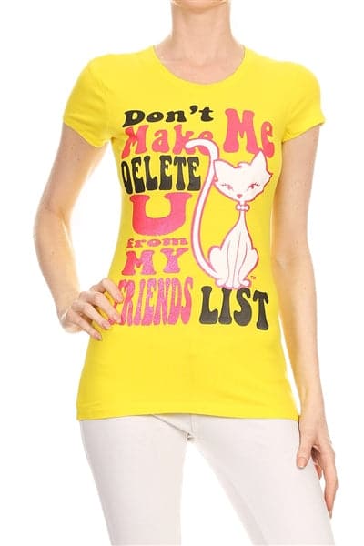 Wholesale Women T-Shirts Yellow - Pack of 6