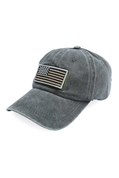 USA Double Patch Flag Baseball Cap Green - Pack of 6