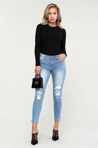 Mid Rise Ripped Stretch Skinny Jeans - Pack of 12