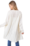 Ivory Long Raglan Cuffed Sleeve with Front Pocket Cardigan -  Pack of 6