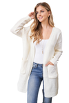 Ivory Long Raglan Cuffed Sleeve with Front Pocket Cardigan -  Pack of 6