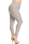 Plus Size Stretchy Soft Leggings Gray - Pack of 10