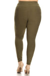 Plus Size Stretchy Soft Leggings Olive - Pack of 10