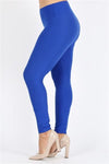 Plus Size High Waist Brushed Legging Pants Royal Blue - Pack of 6