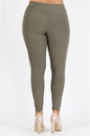 Plus Size Ripped High Waist Legging Pants Olive - Pack of 6