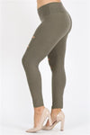 Plus Size Ripped High Waist Legging Pants Olive - Pack of 6