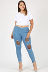 Plus Size High Waist Flared Denim Jeggings Pants - Pack of 6