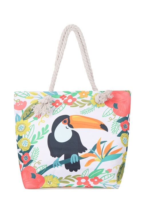 Bird Floral Tote Bag Multicolor 2 - Pack of 6