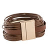 Multi Strand With Bar Leather Bracelet Brown - Pack of 6