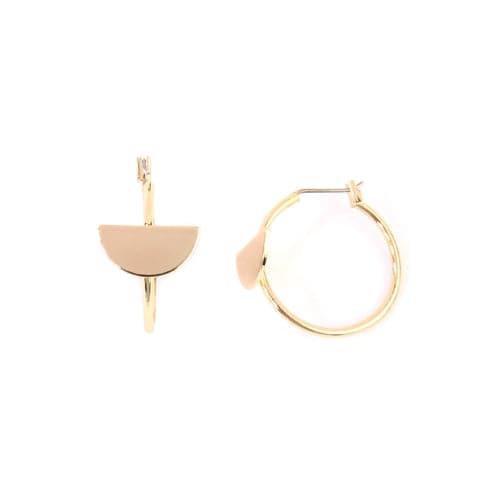 Half Disc Hoop Earring Gold - Pack of 6