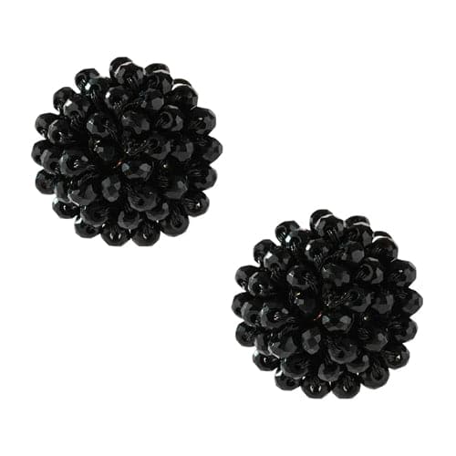Rondelle Post Earrings Black - Pack of 6