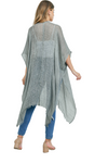 Gray Glittered Fringed Open Cardigan - Pack of 6