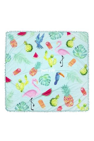 Tropical Flower Print Towel - Pack of 1