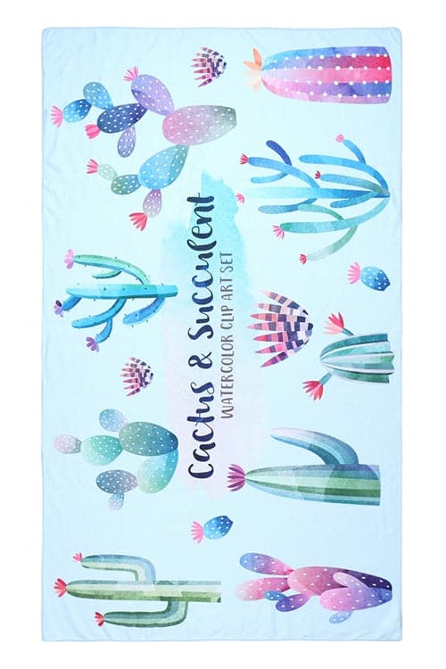 Cactus And Succulent Pattern Towel - Pack of 1