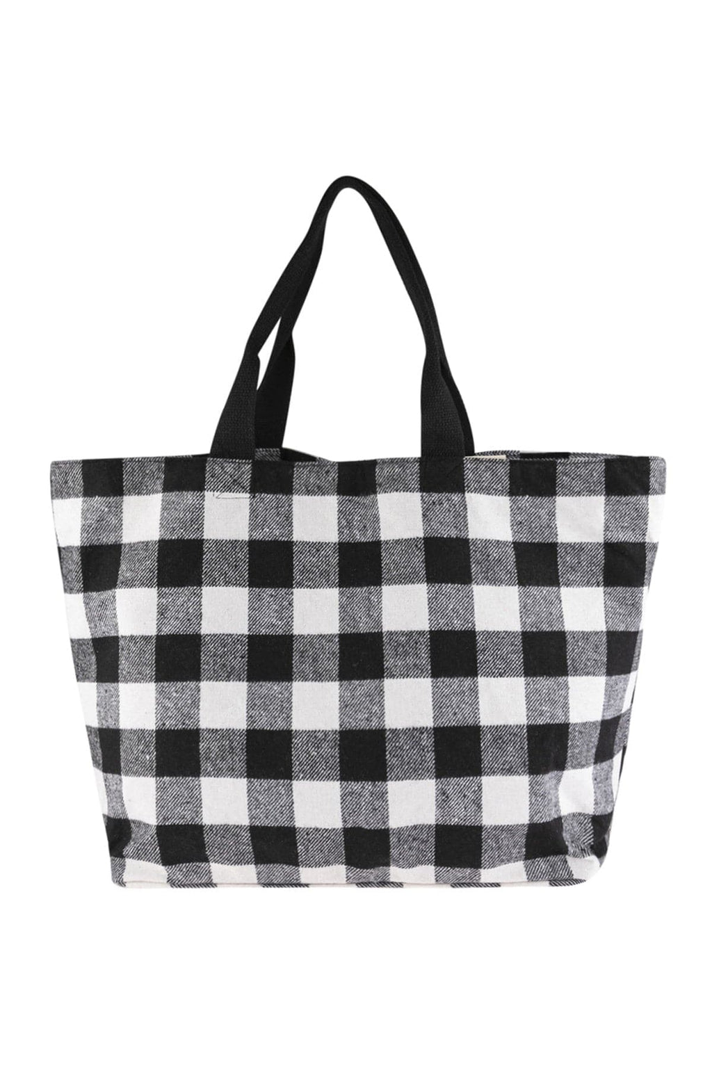 Black Plaid Tote Bag - Pack of 6