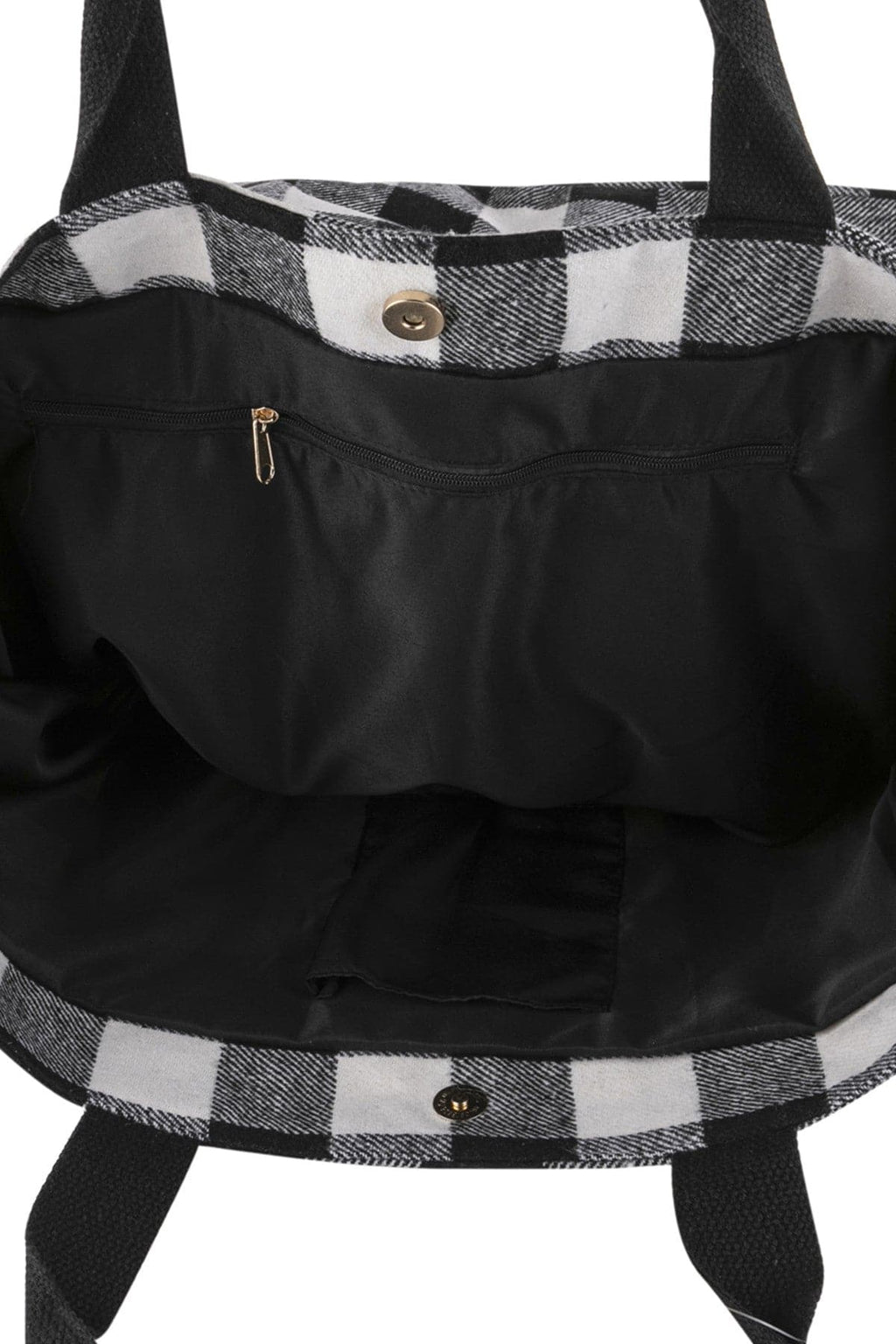 Black Plaid Tote Bag - Pack of 6