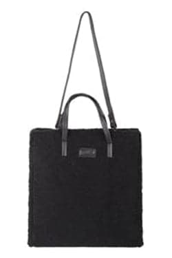 Fleece Fur Tote Bag With Removable Strap Black - Pack of 6